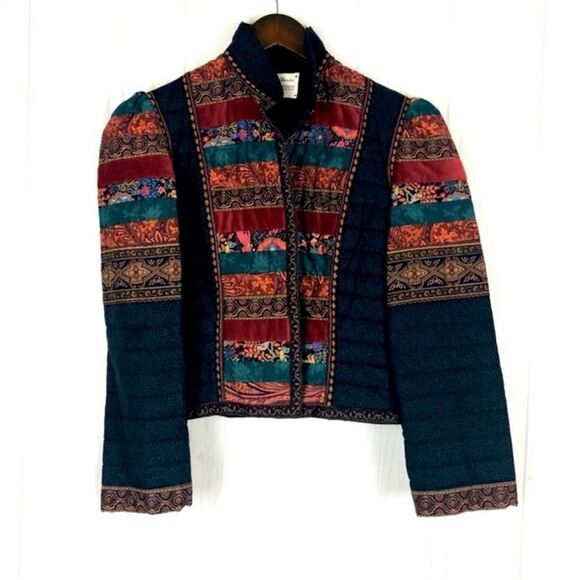 Vintage Vicki Lynn Bordón Jacket Quilted Blue Size S - Picture 1 of 6